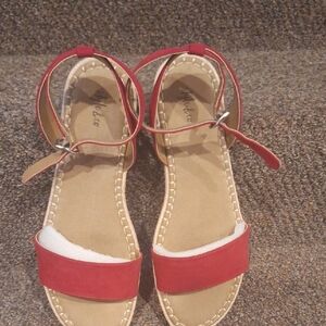 Style & Co. Red Sandals with Adjustable Ankle Straps